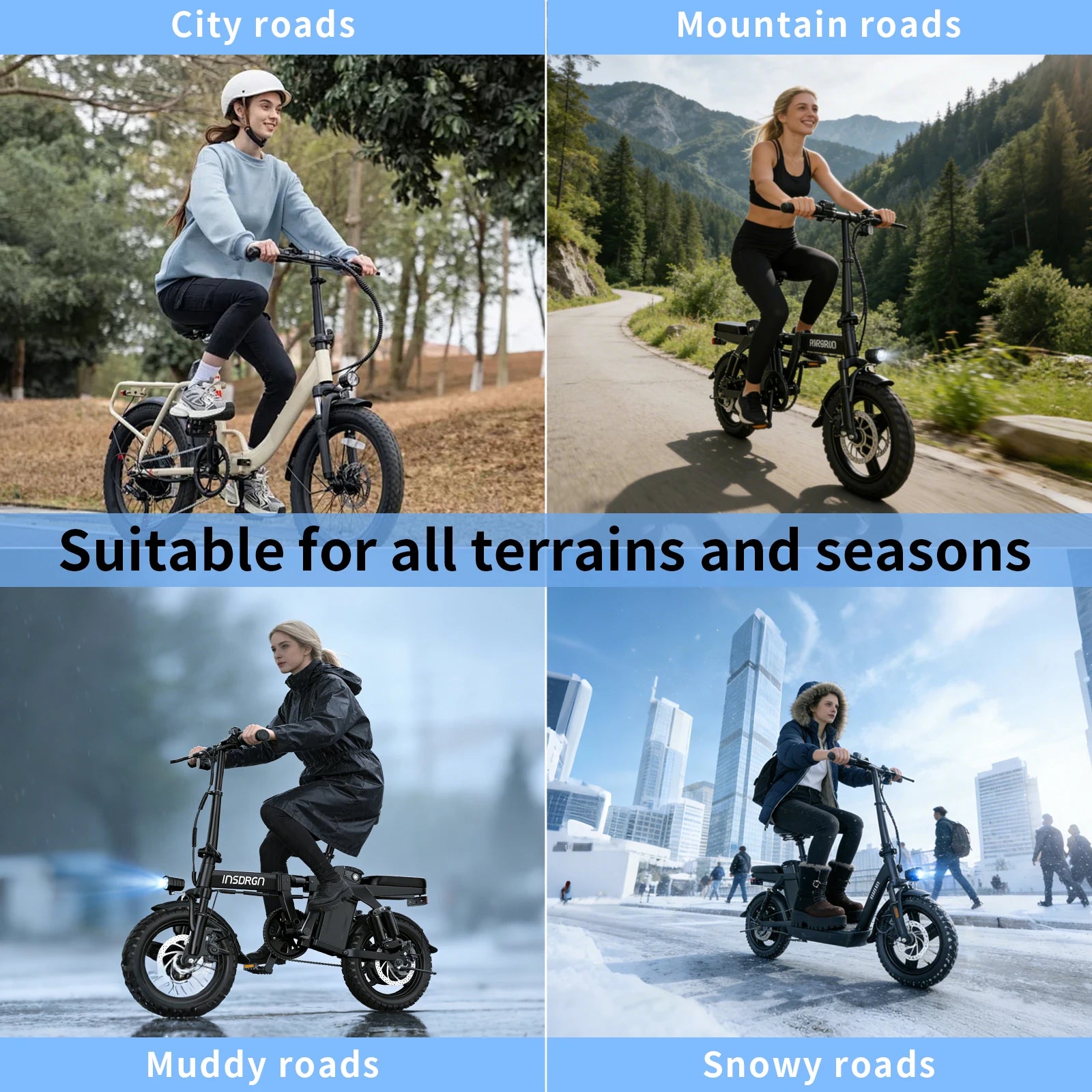 RQTBPOW 48V E-bike Battery, 12Ah/15Ah/20Ah/25Ah E-bike Battery with 3A Charge/Safe Lock/Indicator Light for 0-1200W Electric Bike/Folding Bike/Mountain Bike