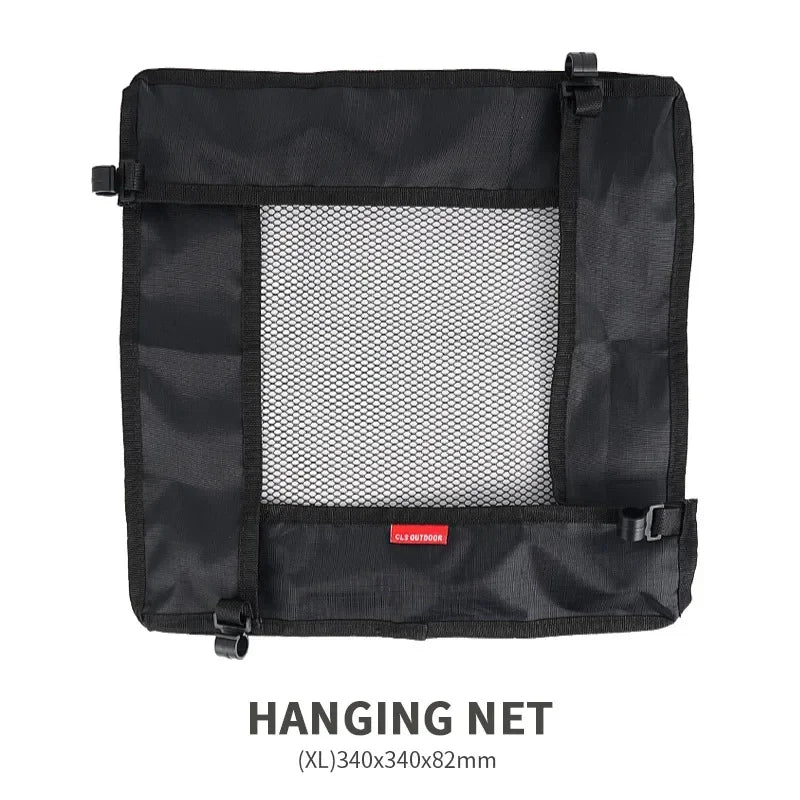 Camping Table Portable Hanging Net Basket M L XL Folding Table Storage Rack Mesh Bag Hook Holder for Outdoors Cookware Organizer