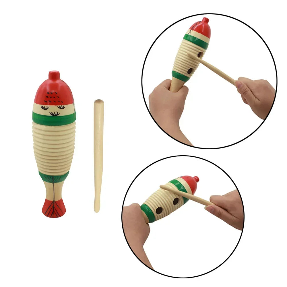 Wooden Fish Toy Game Orff Percussion Musical Instrument Toddler Music Learning Children's Christmas Gifts Baby Educational Toys