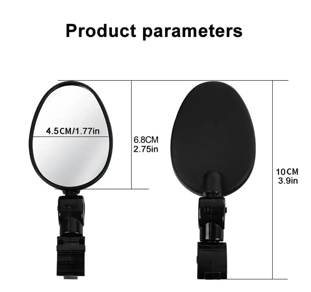 Bike Mirror 360 Degree Adjustable Rotatable Handlebar Mirror Wide Bycicle Accessories Cycling Rear View Mirror