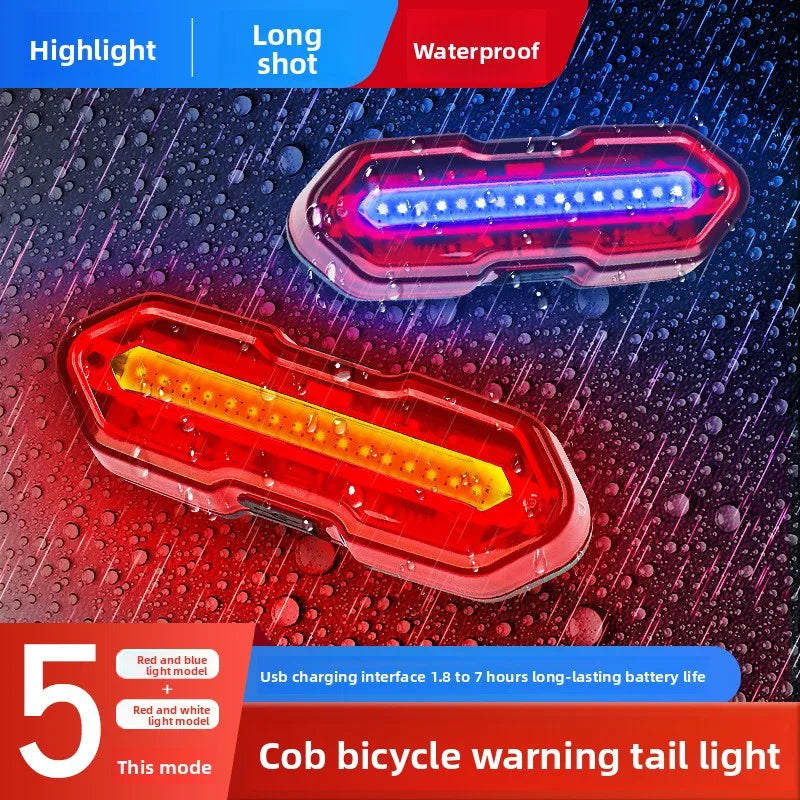 Bicycle Taillight USB Rechargeable MTB Road Bike Light Waterproof Cycling Rear Light 5 Modes LED Night Riding Bike Accessories