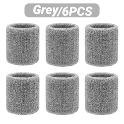 6Pcs Sweat Absorption Sports Wristband Moisture Wicking Wrist Guard For Tennis Basketball Running Sweatbands Bands Absorbent