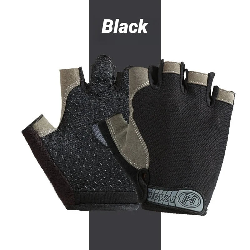 Half Finger Cycling Gloves Men Women Anti Slip Shock Breathable Summer Bicycle Fingerless Sports Gym Training Bike