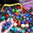 42pcs Polyhedral DND Dice Set with Black Drawstring Pouch - Color-Coded Faces, RPG & D&D Tabletop Game Accessories, ZSY