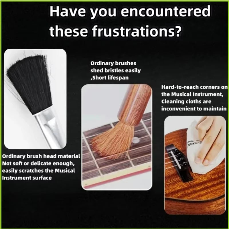 1PC String Fingerboard Cleaning Dust Removal Brush Guitar Care Brush, Double Head Musical Instrument Accessories
