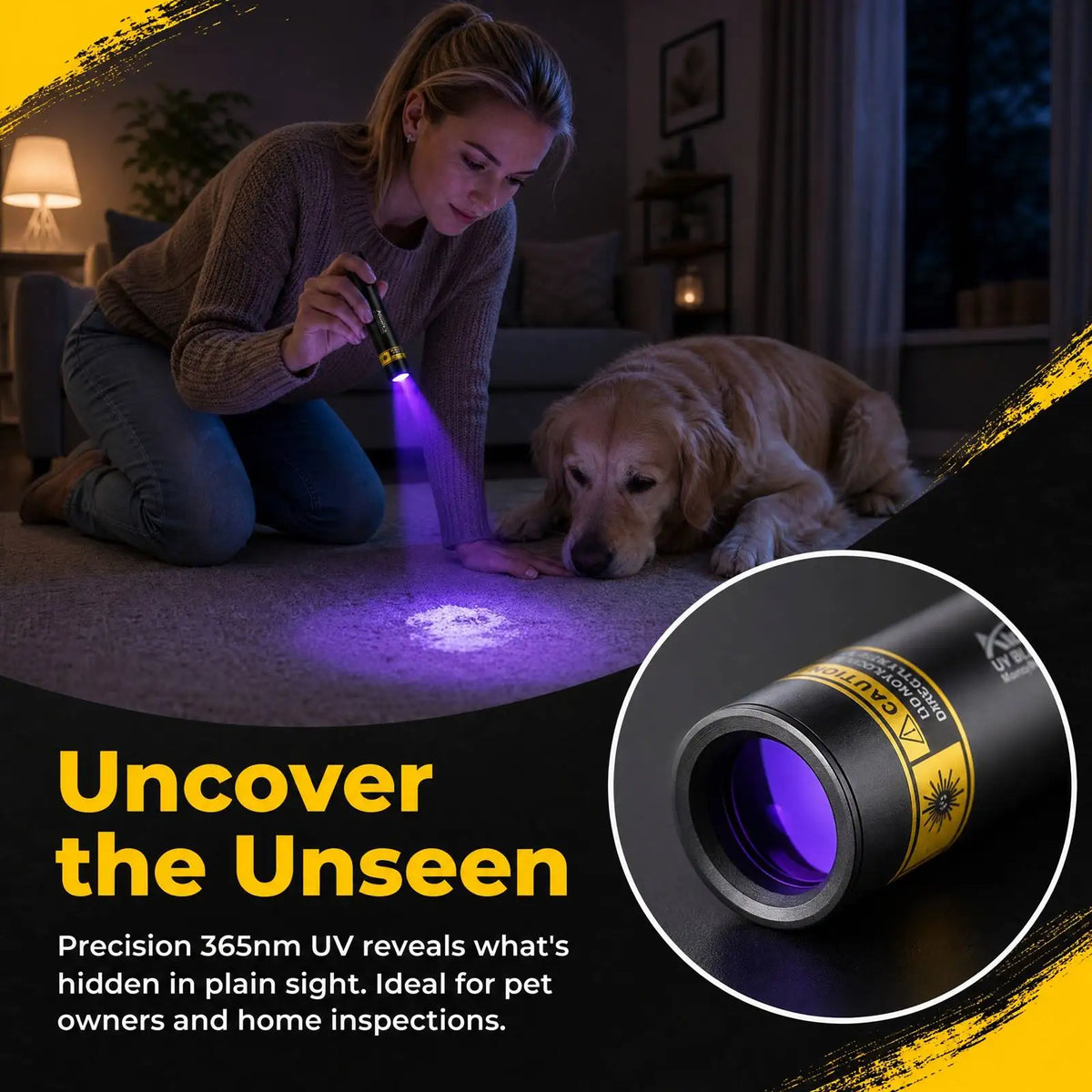 Mini 365nm UV Blacklight Flashlight Usb Rechargeable Led Torch Cat Dog Pets Urine Tinea Money Ore Scorpion Detection Nail Light