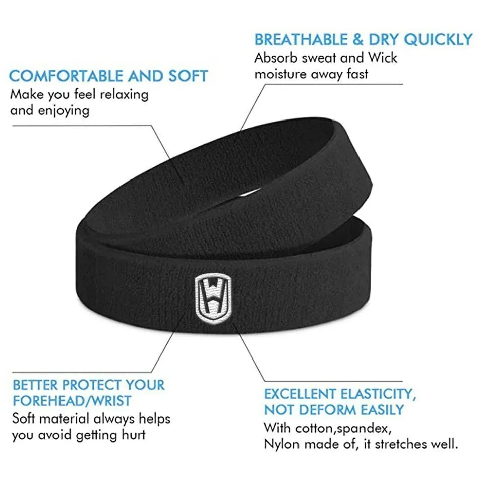 WOSWEIR-Cotton Athletic Headband Elastic Sweatbands Women Men Basketball Sports Gym Fitness Sweat Band Volleyball Tennis