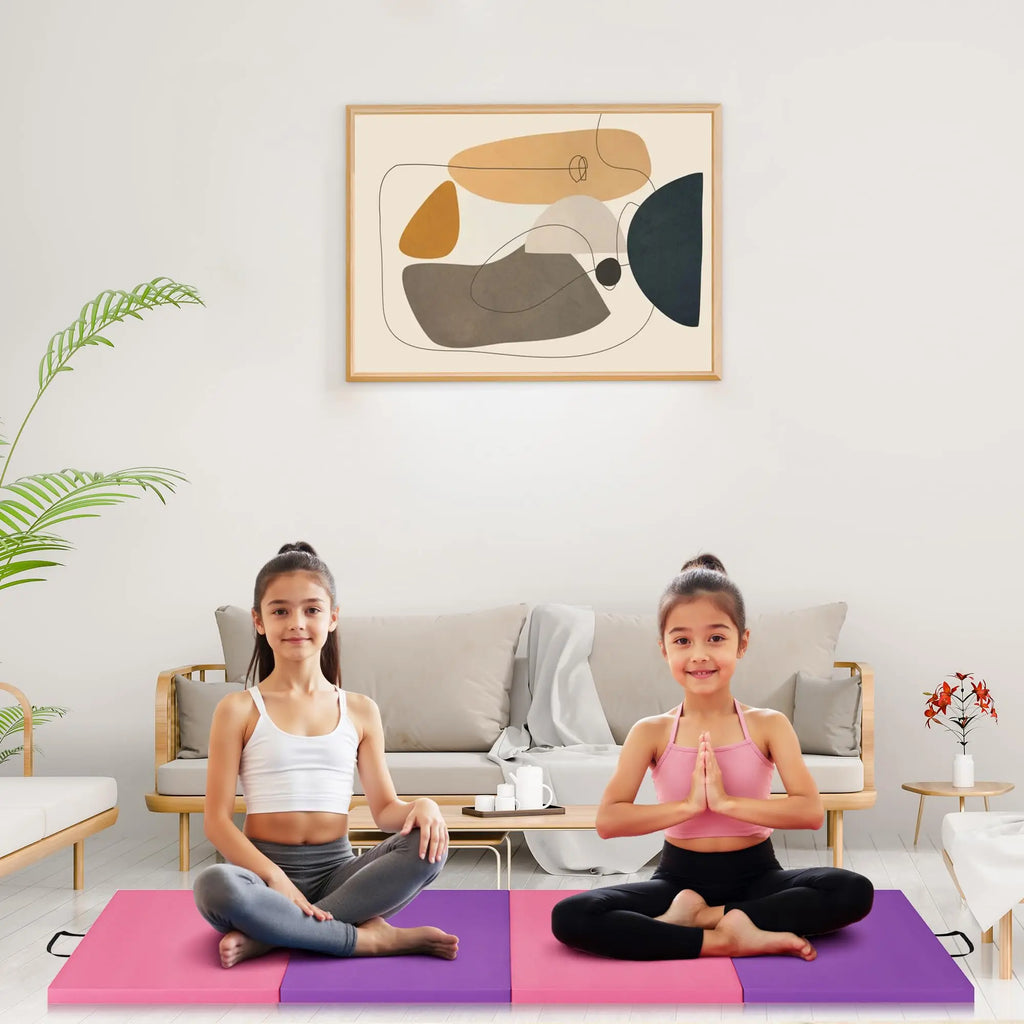Gymnastics Mat,4-/5-fold Exercise Mats, Gymnastics Tumbling Mats, Thick Portable Home Gym Floor Pad for Yoga, Pilates, Aerobics