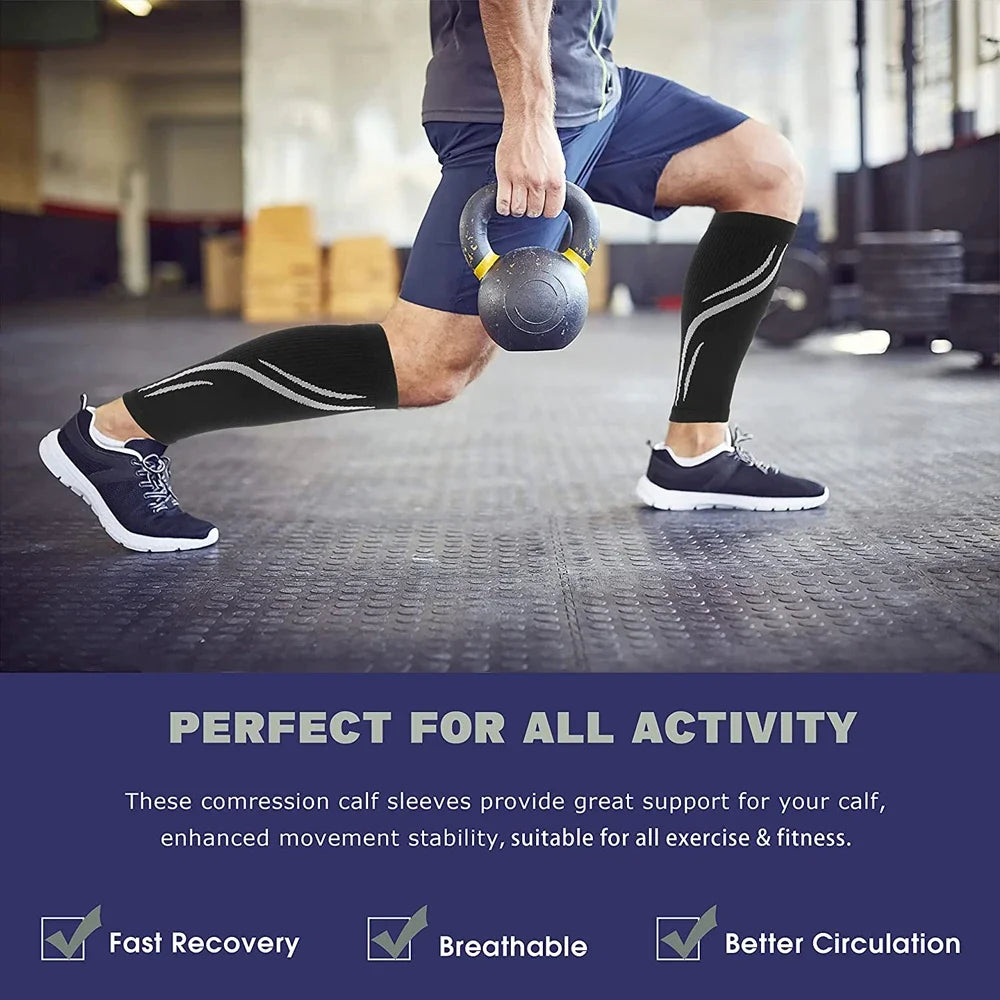 1 Pair Calf Compression Sleeves for Men & Women (20-30 MmHg), Leg Compression Sleeve Footless Compression Socks