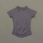 Sport Short Sleeve Top Women Running Sports T Shirt Summer Short Sleeve Round Neck Breathable Stretchy Gym Yoga Fitness Top