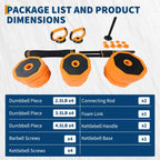 Adjustable Dumbbells, 44lbs Free Weight Set with Connector,4 In1 Dumbbells Set Used As Barbell,Kettlebells,Push Up Stand for Home Gym