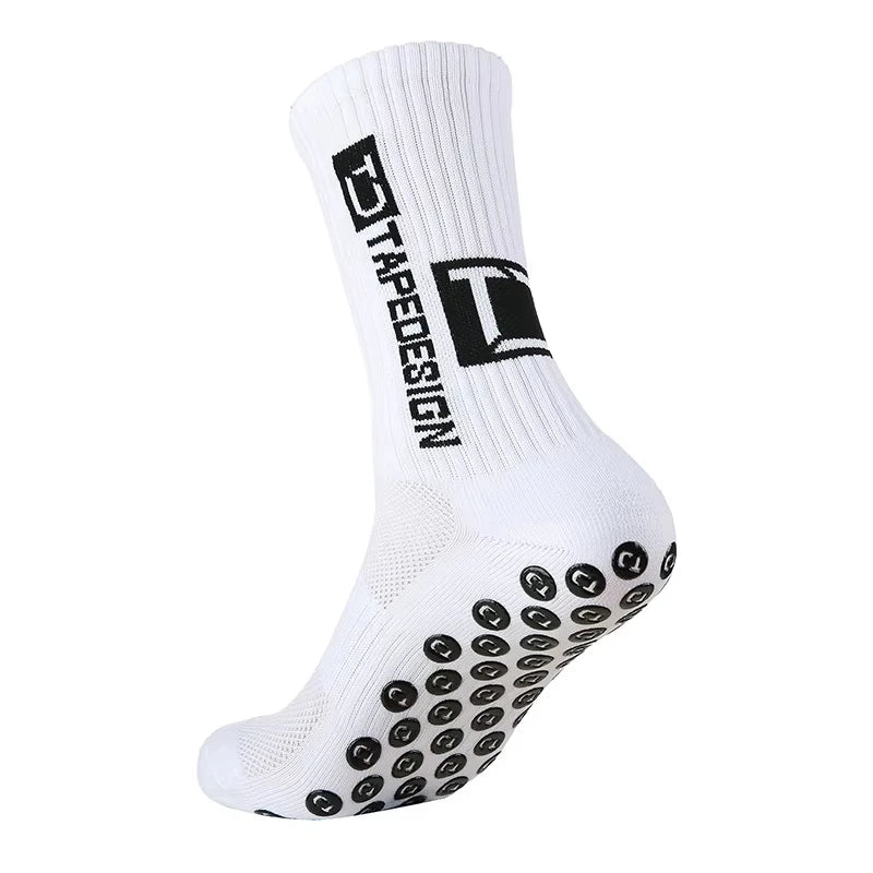 1/4/6 Pairs of Size 36-40 Children's and Women TC Mid Tube Glued Football Non Slip Socks for Sports Training and Competition