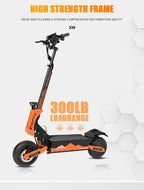 Arwibon GT08 Adult Electric Scooter 5600W Motor Top Speed 46MPH, 60V27AH, 11 Inch Off-Road Tires Sport Commuter Folding EScooter