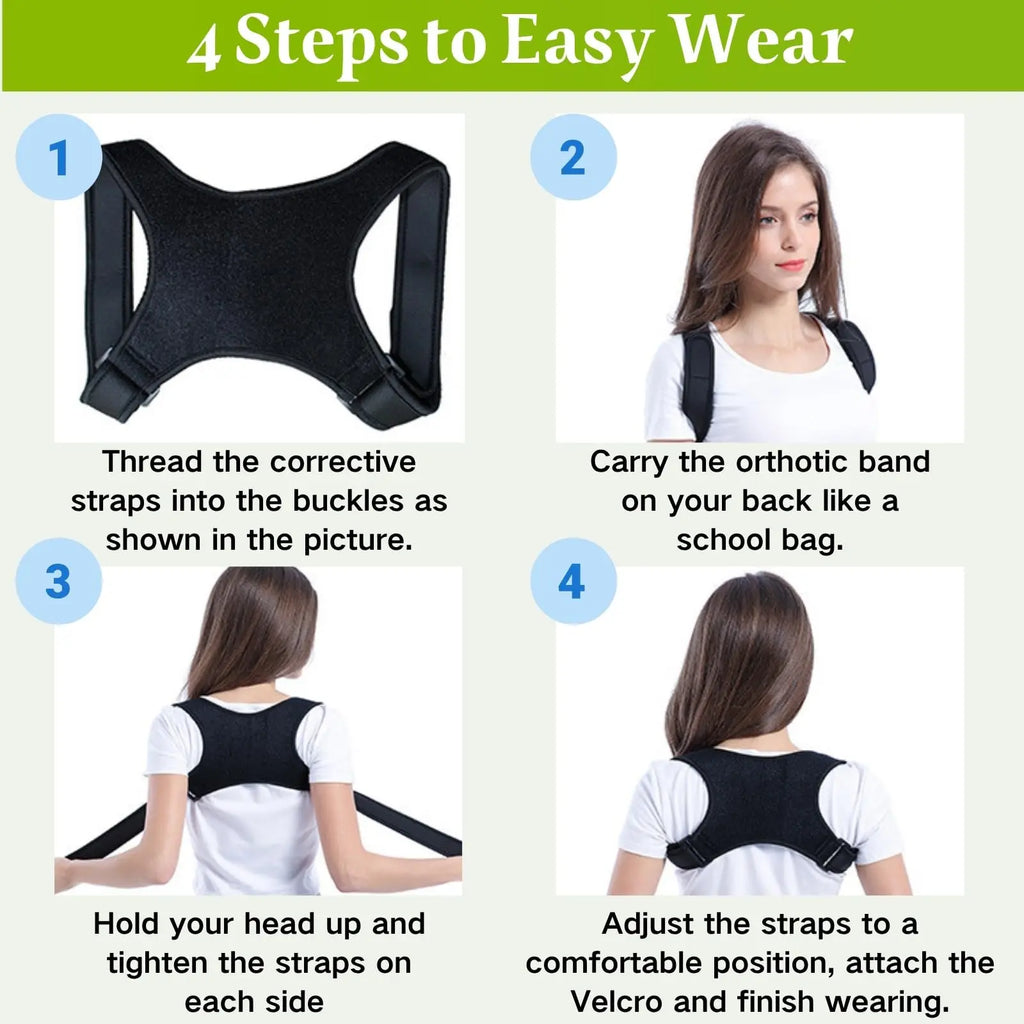 Adjustable Posture Corrector Back Support Belt- Breathable Non-Slip Ergonomic Support for Improved Posture Suitable for Sitting