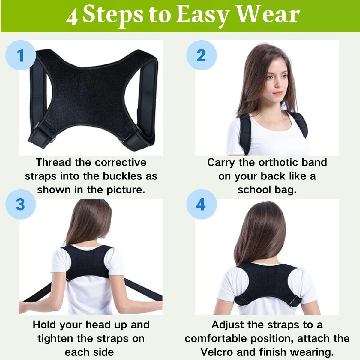 Adjustable Posture Corrector Back Support Belt- Breathable Non-Slip Ergonomic Support for Improved Posture Suitable for Sitting
