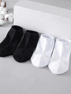 10 Pairs of Men's Sports Socks, White No-Show Socks, Sweat-Absorbent and Breathable, Suitable for Tennis, Badminton, Professional Running, Men's Basketball