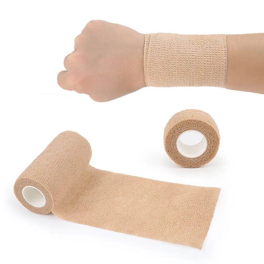 Sports Fixing Finger Wrist Leg 5 Pcs 2.5/5/7.5/10cm Self Adhesive Elastic Bandage Cohesive Non-woven Wraps Tape Disposable
