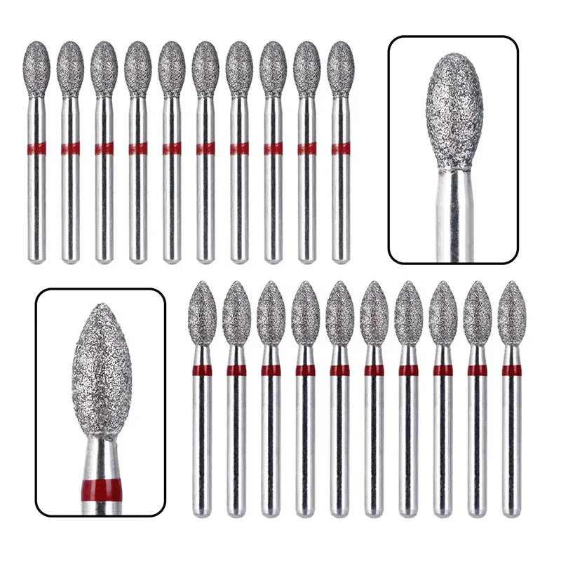 10Pcs/Box Dental Diamond Burs Fine Drills Football Shape Model 368-023F/379-023F for High Speed Handpiece Dentist Material Tool