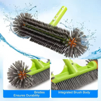 13 Inch Heavy Duty Pool Brush 7 Rows Nylon Bristles Handle - Pool Cleaner for Walls Tiles Floors Maintenance