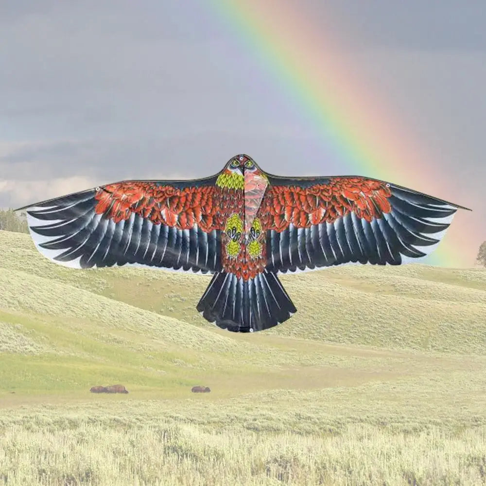 1.1m Eagle Kite With 30 Meter Kite Line Large Eagle Flying Bird Kites Children Gift Family Trips Garden Outdoor Sports DIY Toy