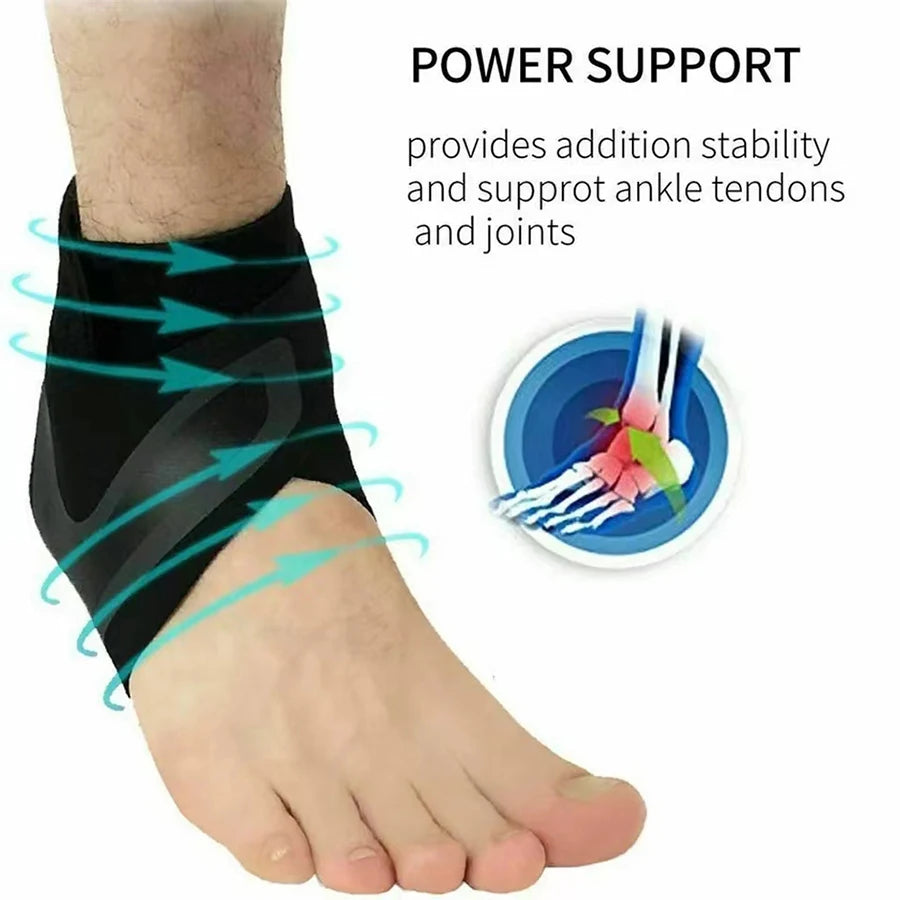 WRELS Adjustable Ankle Brace Compression Sleeve Breathable Support for Sports Running Basketball Sprain Recovery