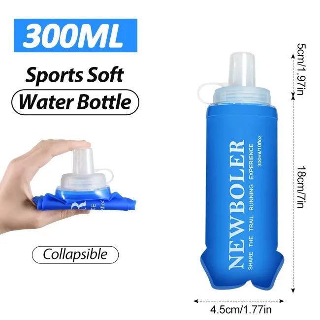 NEWBOLER TPU Outdoor Sport Folding Soft Flask Drink Portable Water Bottle for Running Camping Hiking Bicycle Fitness Water Bag