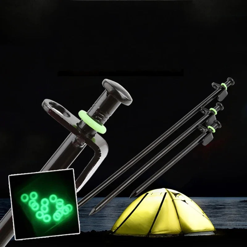 50Pcs/Pack Camping Nail Night Vision Luminous Ring Round Multi-functional Tents Accessories