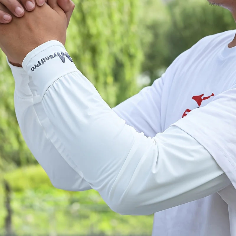Cooling Arm Sleeves Breathable Sun Protection Ice Slik Sleeves Summer Outdoor Sports Driving Cycling Sleeves Men Loose Arm