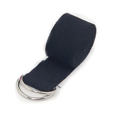 183*3.8cm Yoga Strap Cotton Exercise Yoga Belt Adjustable Woven Stretch D-Ring Buckle Fitness Stretching Bands Pilates Rope