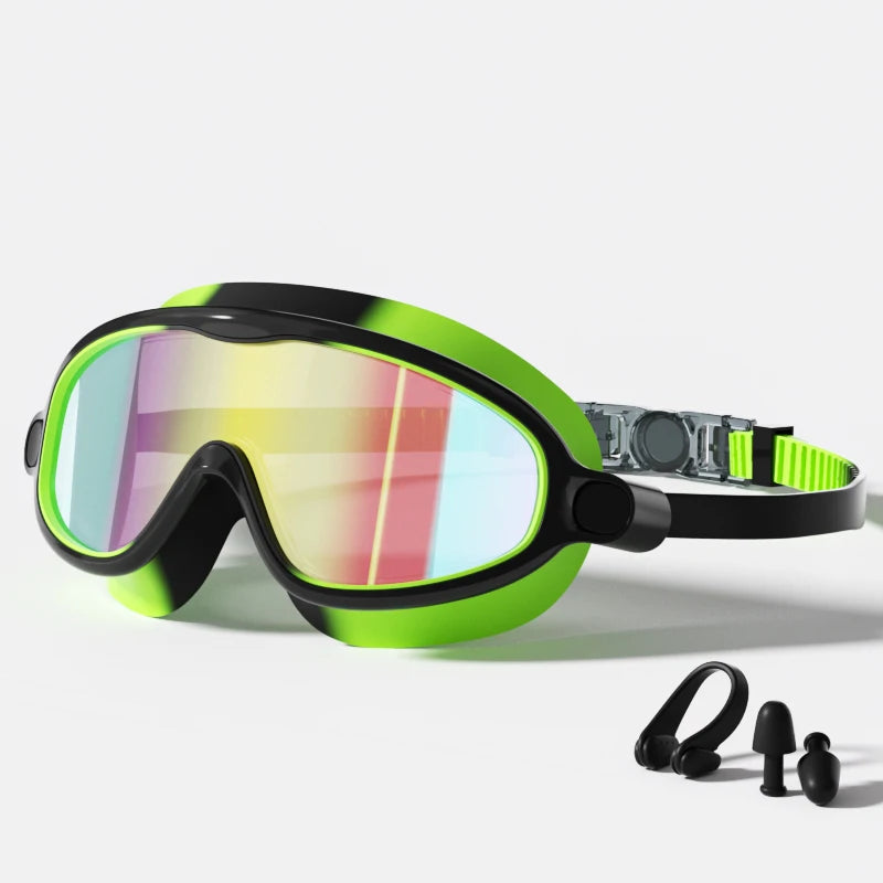 Swim Goggles, Waterproof Anti-Fog Anti-UV Wide View Swimming Goggles for Kids 3-14