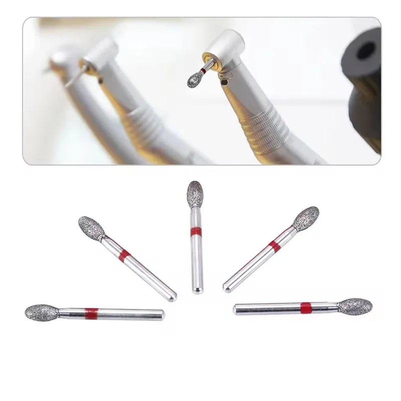 10Pcs/Box Dental Diamond Burs Fine Drills Football Shape Model 368-023F/379-023F for High Speed Handpiece Dentist Material Tool