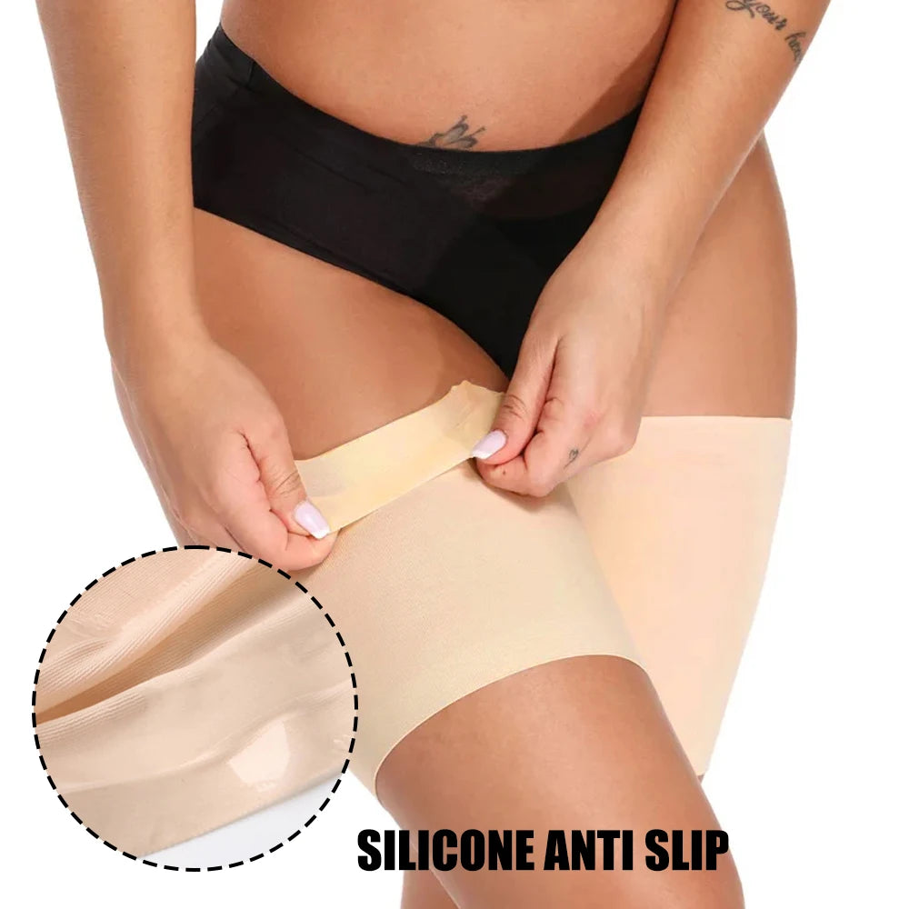 1Pair Nylon Thigh Brace Elastic Anti-Chafing Thigh Compression Sleeve Unisex Non-Slip Upper Leg Wraps Support for Sport
