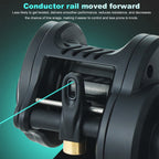 DC Fishing Reel Long Cast Self‑Charging Anti Backlash Electronic Brake Baitcasting Reel Smooth Casting Sound 7.2:1 Ratio