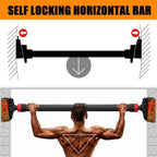 Adjustable Pull Up Bar For Doorway No Screw Chin Up Bar With Level Meter Max Load 440 Lbs Width From 27.6 To 42 Inches Strength Training Bar For Home Gym And Office