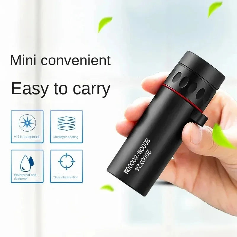Mini Portable Monocular Telescope 8000M HD Long Range Observation Waterproof Anti Fog for Outdoor Camping Hiking