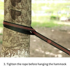 New-2Pcs Special Reinforced Polyester Straps 5Ring High Load-Bearing Barbed Hammock Straps For Outdoor Camping Hammock Straps