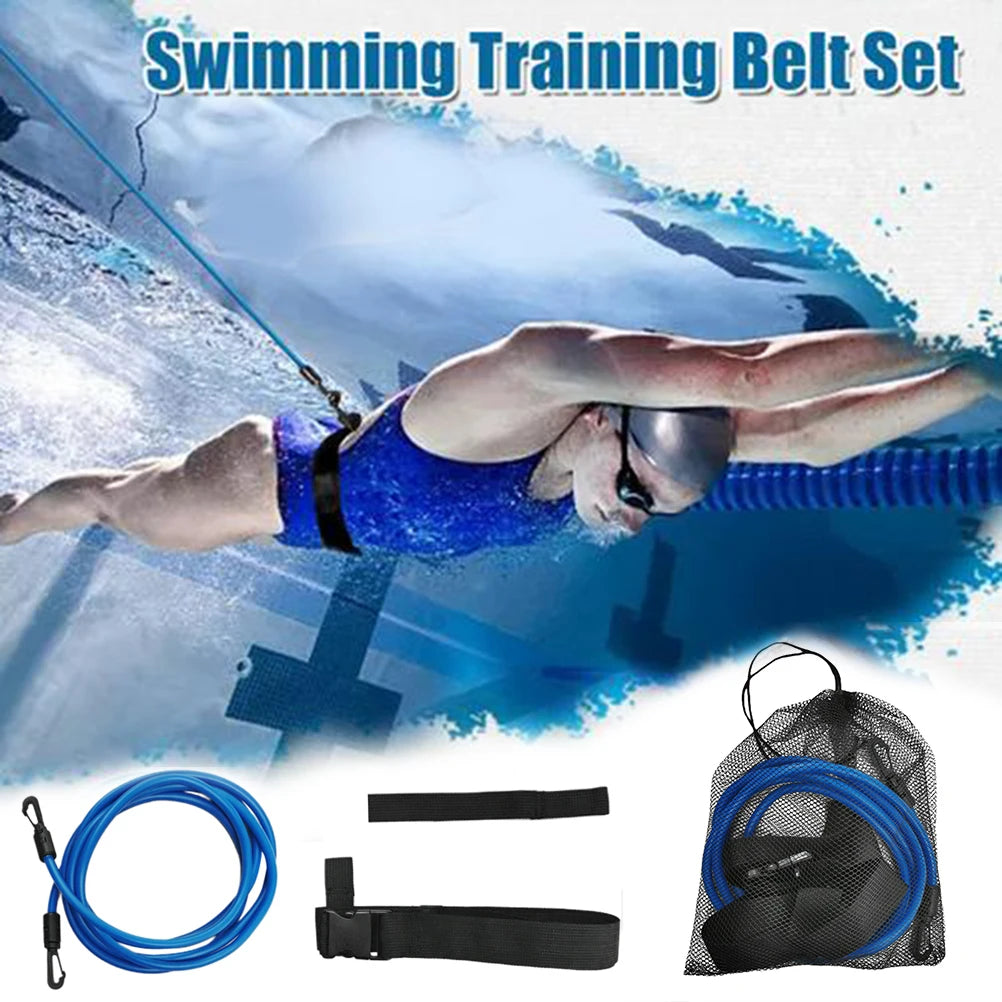 Swimming Training Belts Stationary Swim Bungee Cords Swim Tether Functional Adjustable Strap for Adults Kid for Professional Use
