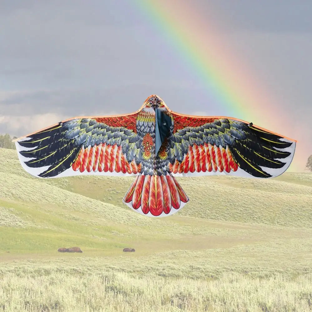 1.1m Eagle Kite With 30 Meter Kite Line Large Eagle Flying Bird Kites Children Gift Family Trips Garden Outdoor Sports DIY Toy