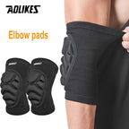 AOLIKES 1Pair Knee Elbow Pads, Thick Sponge Collisioned Kneepads for Work, Basketball Wrestling Football Volleyball Cycling