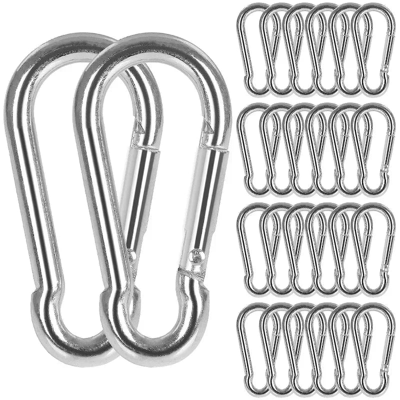 Carabiner Keychain D-ring Buckle Spring Carabiner Snap Hook Clip Keychains Camping Accessories Multifunctional Stainless Steel