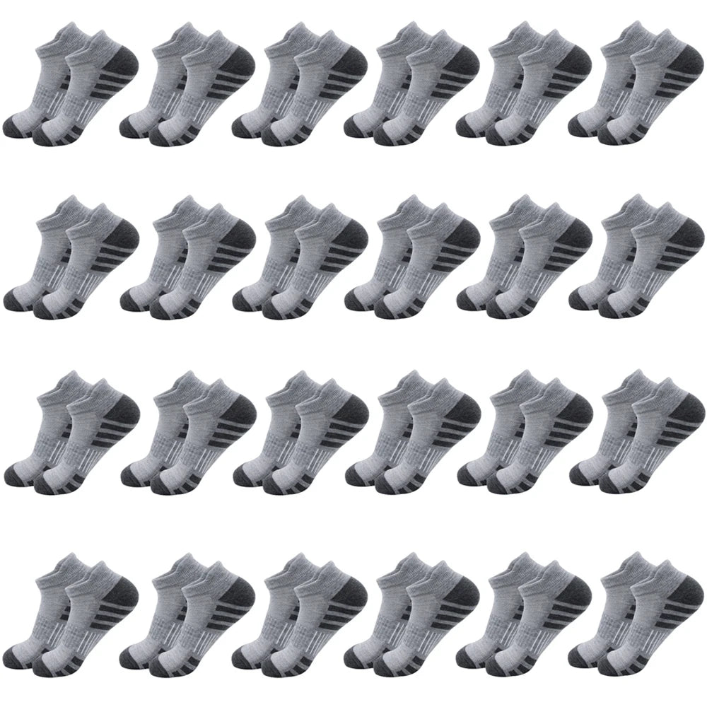 12/24Pairs Ankle Athletic Running Socks Cushioned Breathable Low Cut Sports Tab Socks For Men And Women