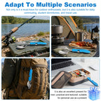 3 In 1 Multi-functional Outdoor Camp Tableware Stainless Steel Foldable Fork Spoon Bottle Opener Kit for Picnic Camping Utensils