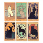 Tarot Cards A 78 Cat-Themed Cards English Visions Divination Edition Deck Borad Playing Games For Cat Lovers,Meditation & Party