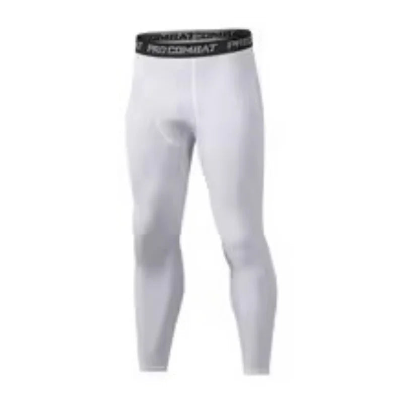 2026 Compression Pant Men Training Gym Leggings with Pockets Running Tights Fitness Basketball Jogging Workout Trouser Polyester