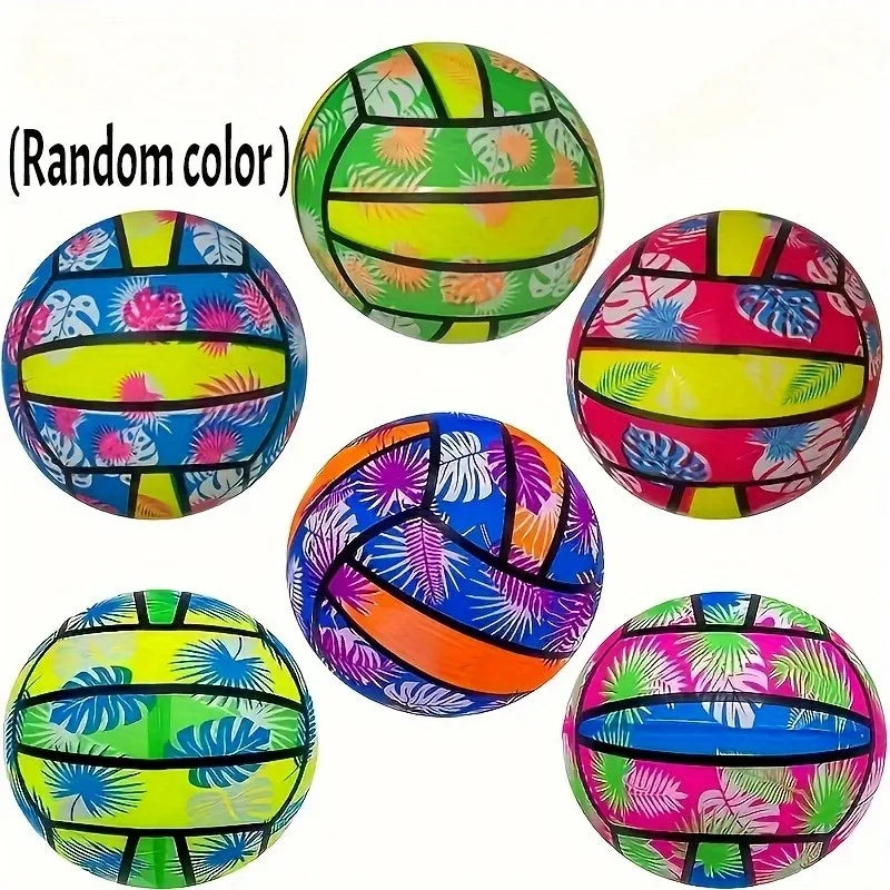 4/2/1pcs Inflatable Beach Volleyballs 4pcs - Tropical Leaf Print PVC Pool Toys, Summer Outdoor Sports Gear for Adults & Kids
