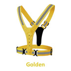 Adjustable Elastic Flashing LED High Visibility Reflective Vest Outdoor Sports Cycling Safety Night Running Vest
