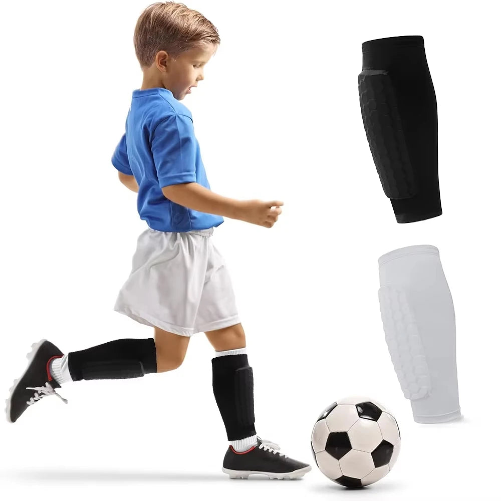 1PCS Soccer Shin Guards Pads, Shin Defender Shin Guards, Calf Compression Sleeve with Honeycomb Pads, Protective Soccer Shin Pad