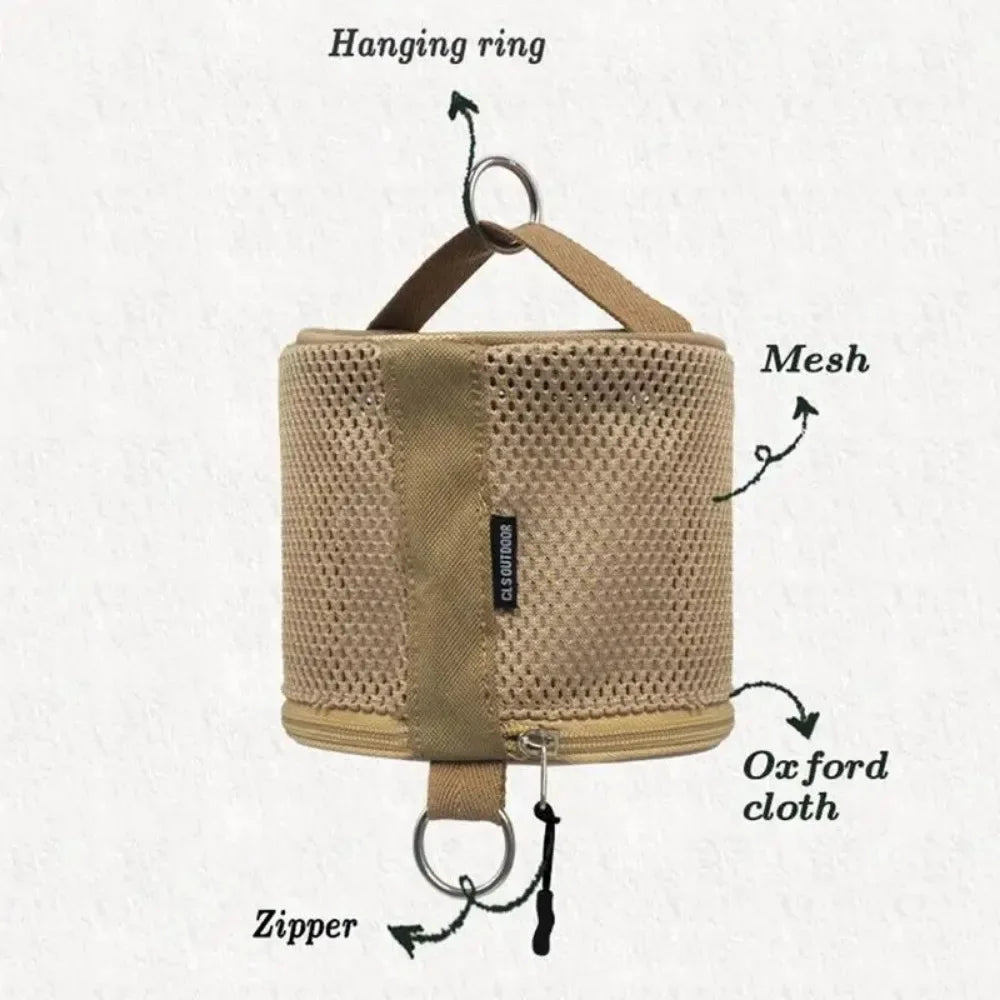 Outdoor Camping Tissue Case Roll Paper Storage Bag With Hook Portable Tent Hanging Napkin Holder Camping Supplies
