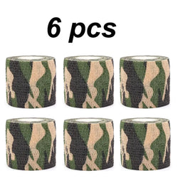 6Pcs Grass Camouflage Sport Self Adhesive Elastic Bandage Wrap Tape Elastoplast For Knee Support Pads Finger Ankle Palm