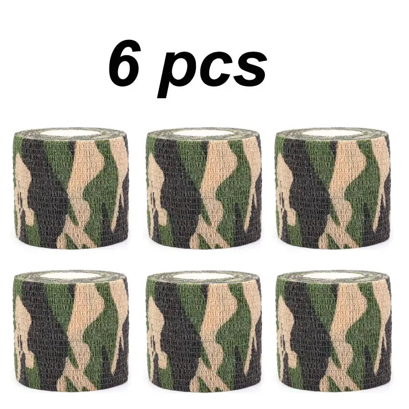 6Pcs Grass Camouflage Sport Self Adhesive Elastic Bandage Wrap Tape Elastoplast For Knee Support Pads Finger Ankle Palm